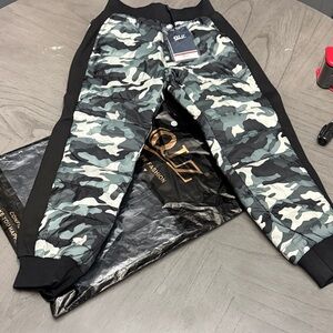 Kids Camouflage Jogger Pants - Black and Gray